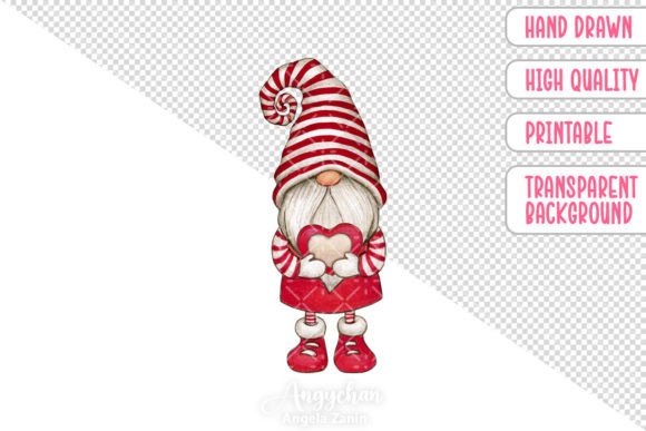 Download Hand Drawn Valentine Gnome with Heart - Premium Bundle