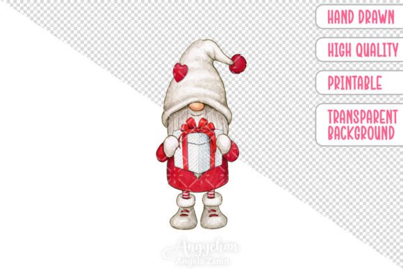 Download Hand Drawn Valentine Gnome with Gift Box - Premium Bundle
